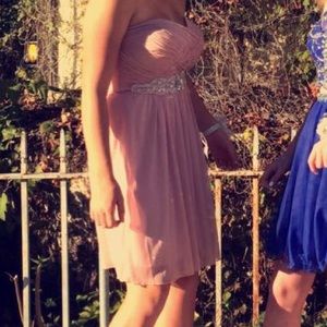 Light Pink Strapless Homecoming Dress
